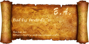 Baffy András névjegykártya